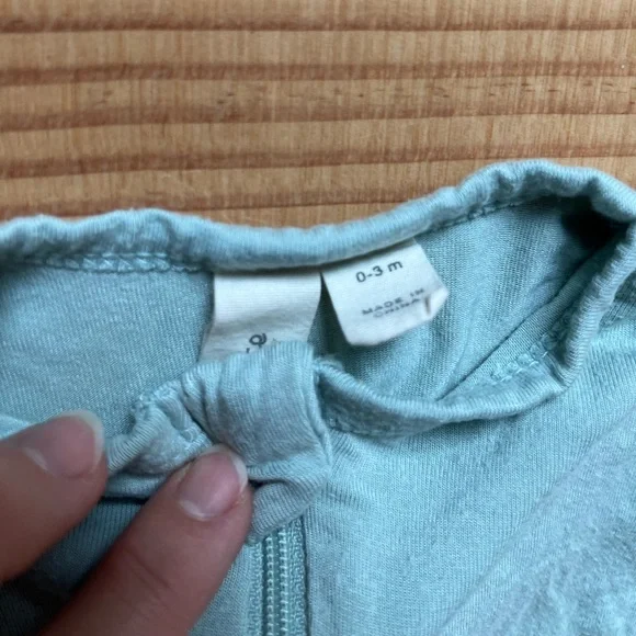 Kyte Baby Sage Green Zip Footie 0-3m - Picture 3 of 3